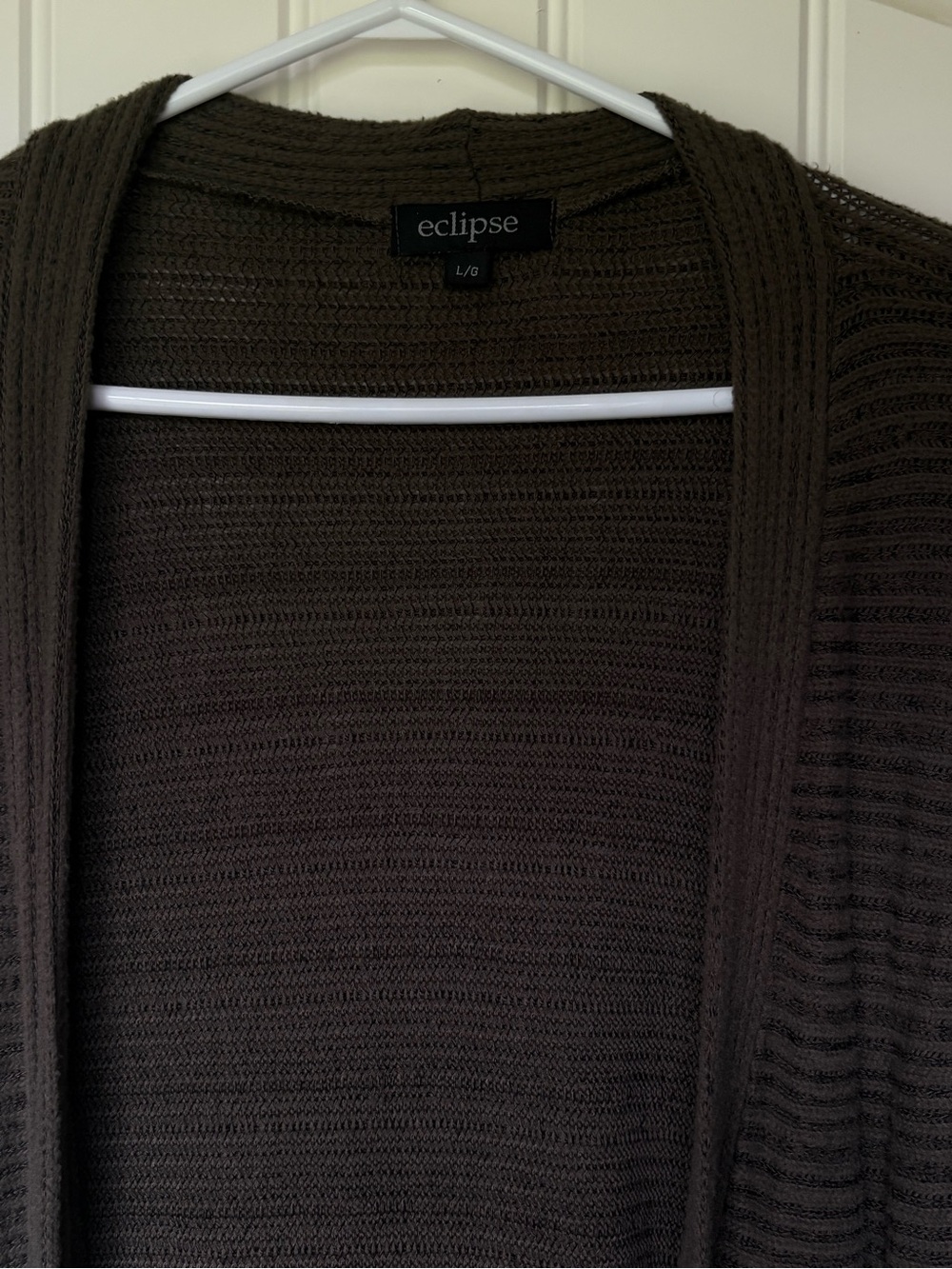 Eclipse Olive Open-Front Ribbed Cardigan - Picture 2 of 4